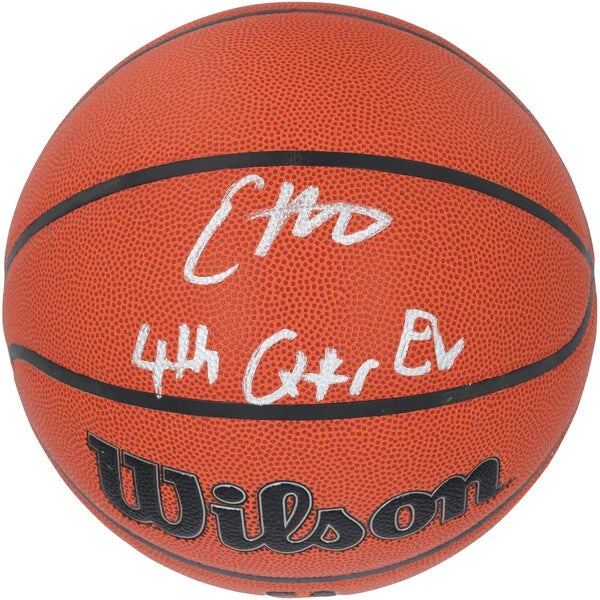 Evan Mobley Signed Wilson Basketball | 4th Quarter Ev Inscription