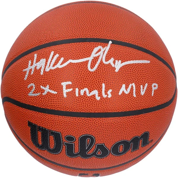 Hakeem Olajuwon Signed Wilson Basketball | 2x Finals MVP Inscription