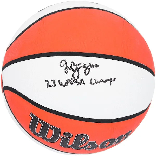 Jackie Young Signed Wilson Basketball | 2023 WNBA Champ Inscription