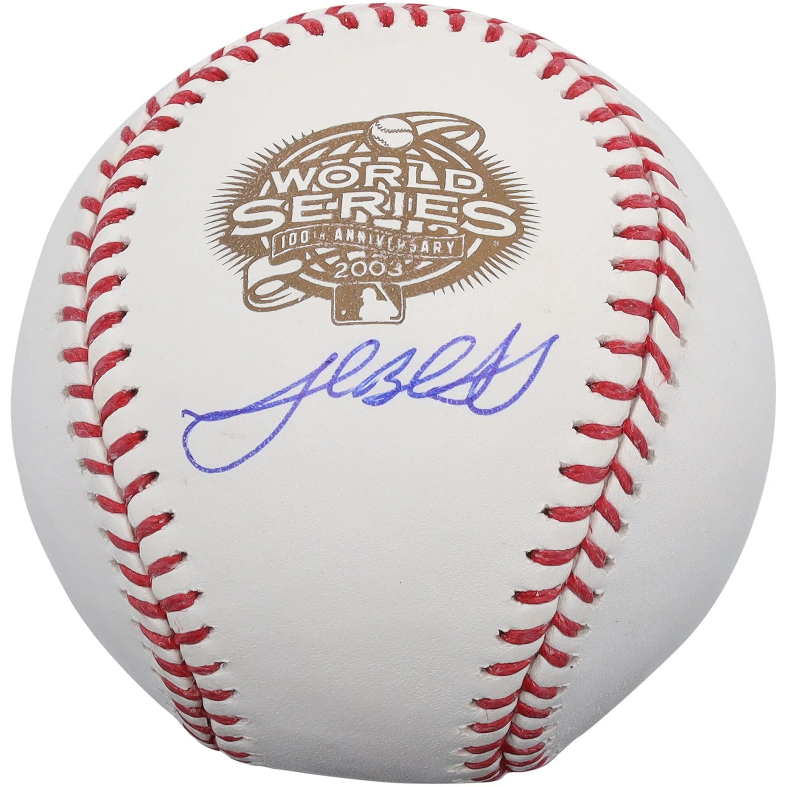 Josh Beckett Signed 2003 World Series Logo Baseball | Marlins