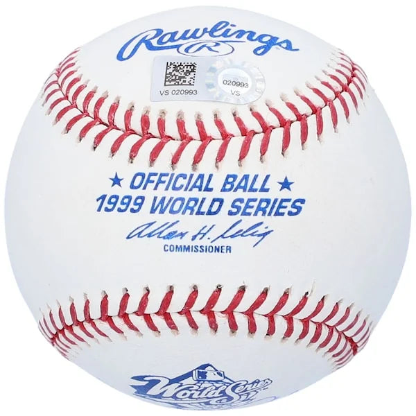 David Cone Signed 1999 World Series Baseball | 99 WS Champs Inscription