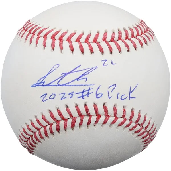 Seth Hernandez Signed Pirates Baseball | 2025 #6 Pick Inscription