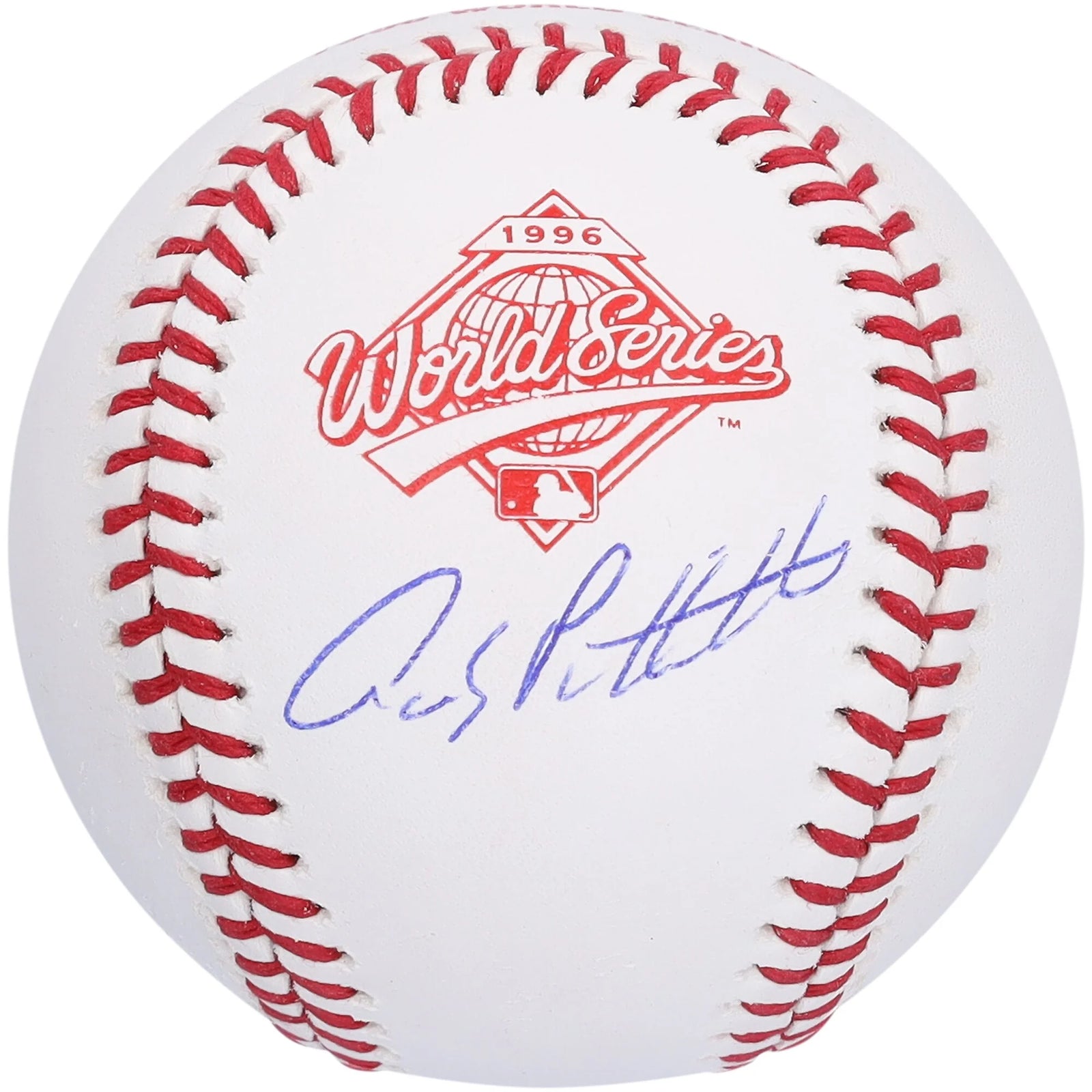 Andy Pettitte Signed 1996 World Series Logo Baseball | Yankees