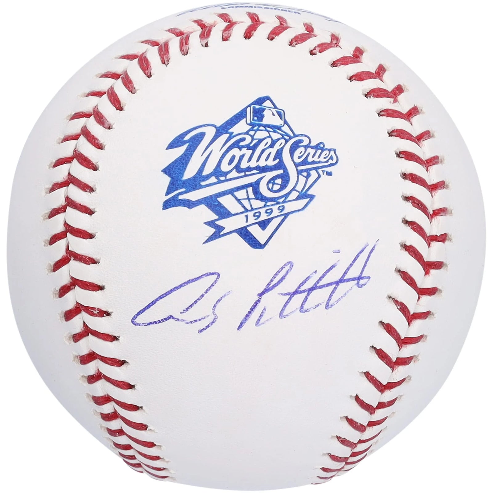 Andy Pettitte Signed 1999 World Series Logo Baseball | Yankees
