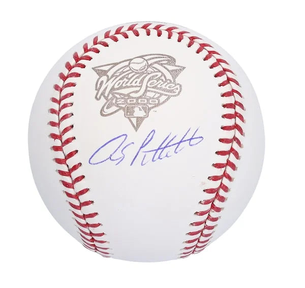 Andy Pettitte Signed 2000 World Series Logo Baseball | Yankees