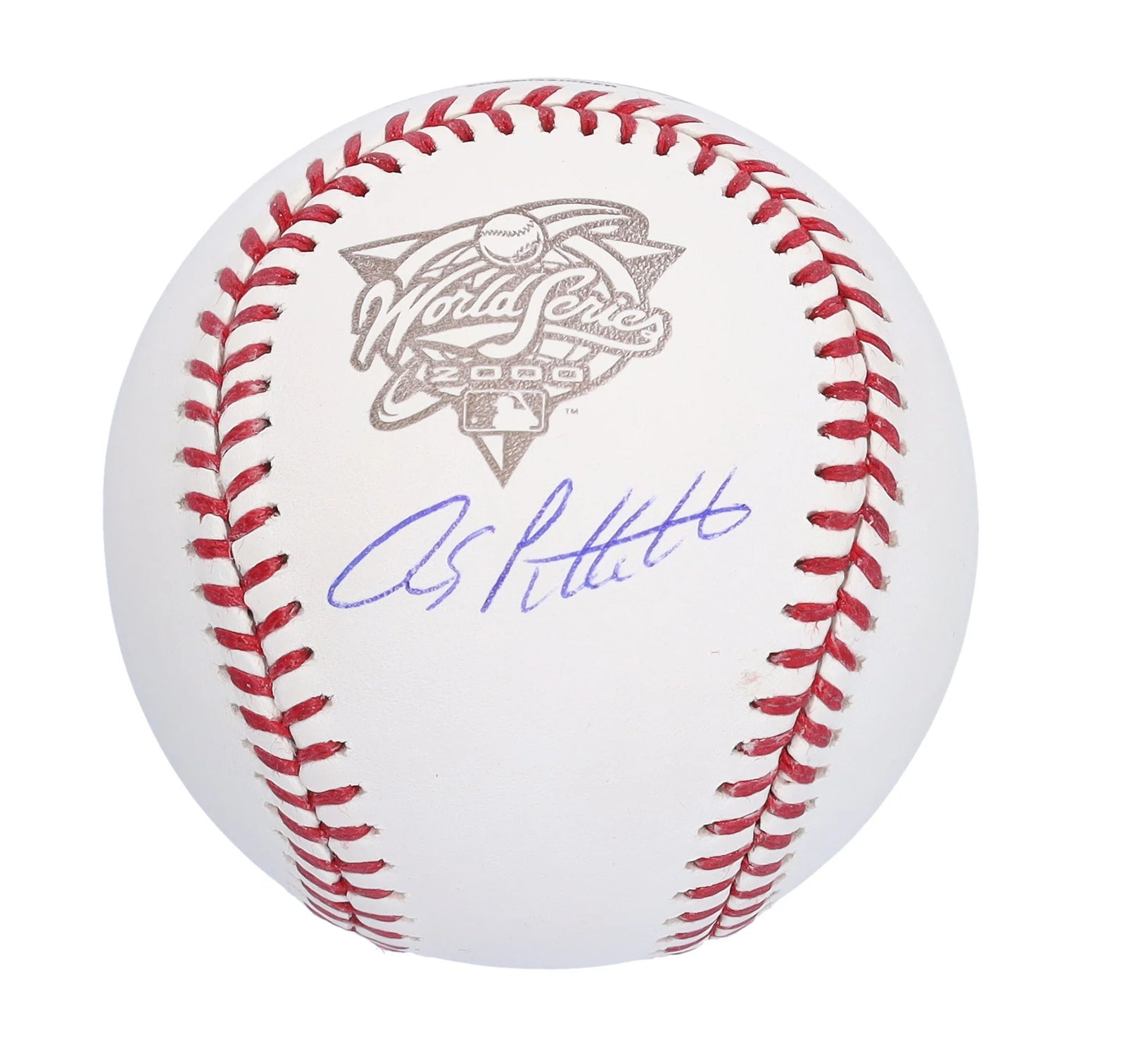 Andy Pettitte Signed 2000 World Series Logo Baseball | Yankees