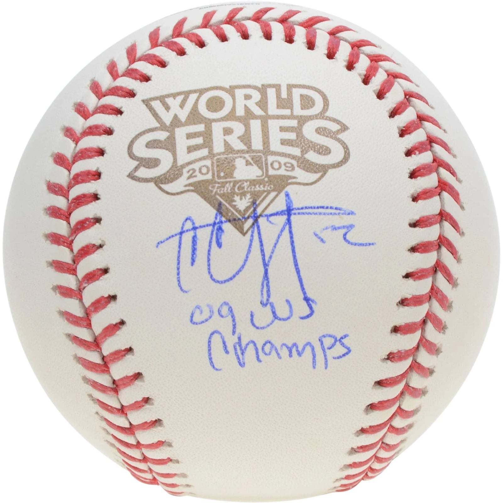 CC Sabathia Signed 2009 World Series Baseball | 09 WS Champs Inscription