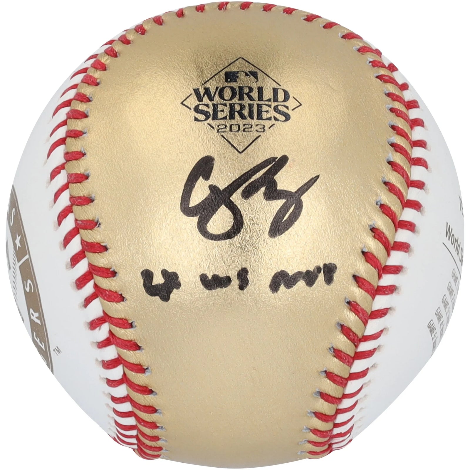Corey Seager Signed 2023 World Series Baseball | 23 WS MVP Inscription