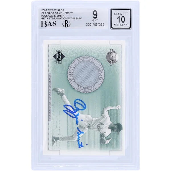 Ozzie Smith Signed 2002 Upper Deck Sweet Spot Card | Beckett 9