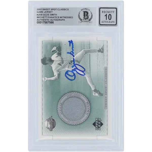 Ozzie Smith Signed 2002 Upper Deck Sweet Spot Classic Card | Beckett Graded 10