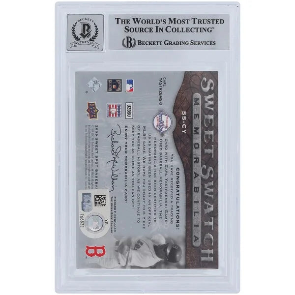 Carl Yastrzemski Signed 2009 Upper Deck Sweet Spot Card | Beckett 10