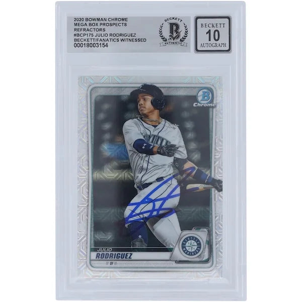 Julio Rodriguez Signed 2020 Bowman Chrome Prospect Card #BCP-175 | Graded 10