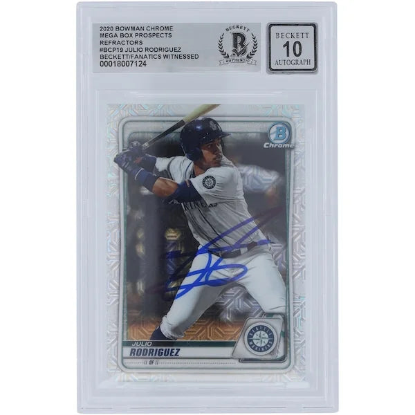 Julio Rodriguez Signed 2020 Bowman Chrome Prospect Card #BCP-19 | Graded 10