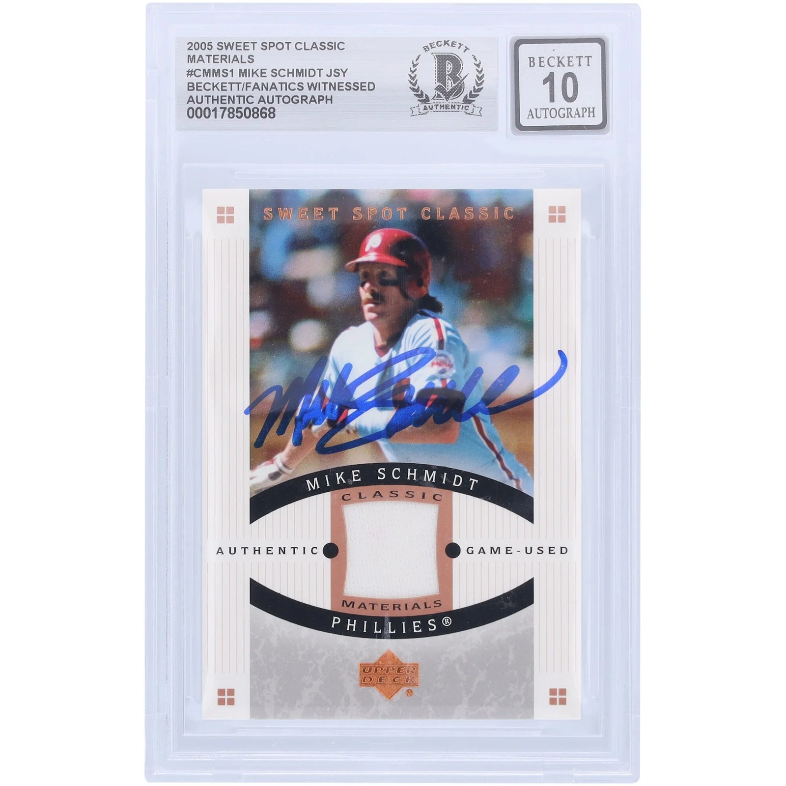 Mike Schmidt Signed 2005 Upper Deck Sweet Spot Card | Graded 10