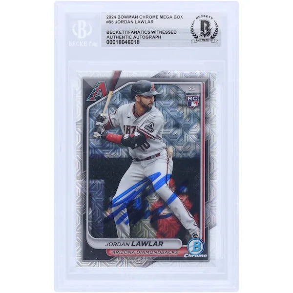 Jordan Lawlar Signed 2024 Bowman Chrome Mojo Refractor #55 Rookie Card | Authenticated