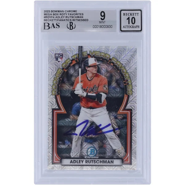 Adley Rutschman Signed 2023 Bowman Chrome ROTY Favorites Rookie Card | Graded 9