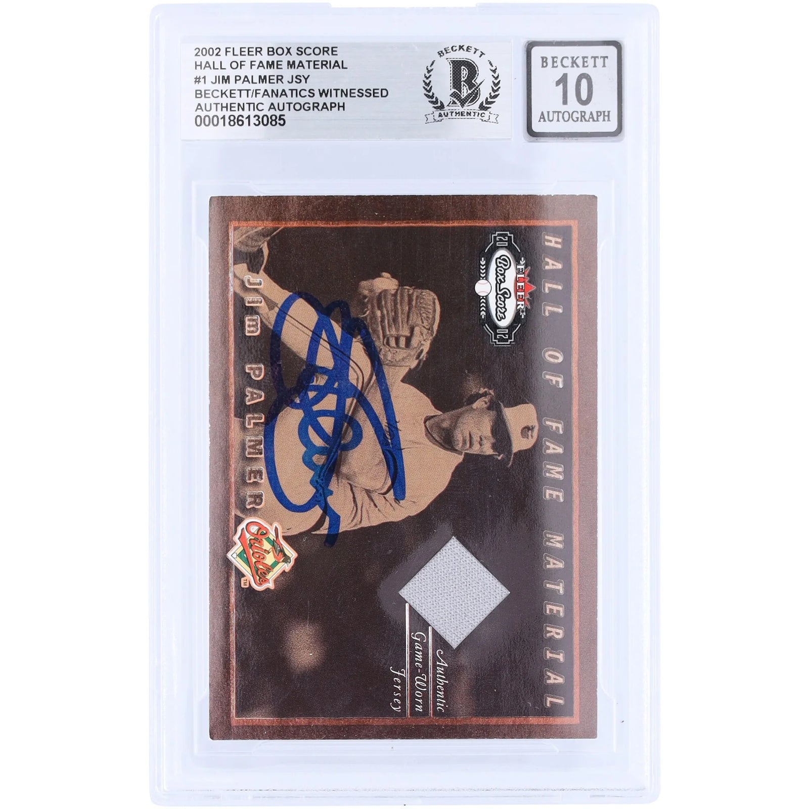 Jim Palmer Signed 2002 Fleer Box Score Card | HOF Relic Graded 10