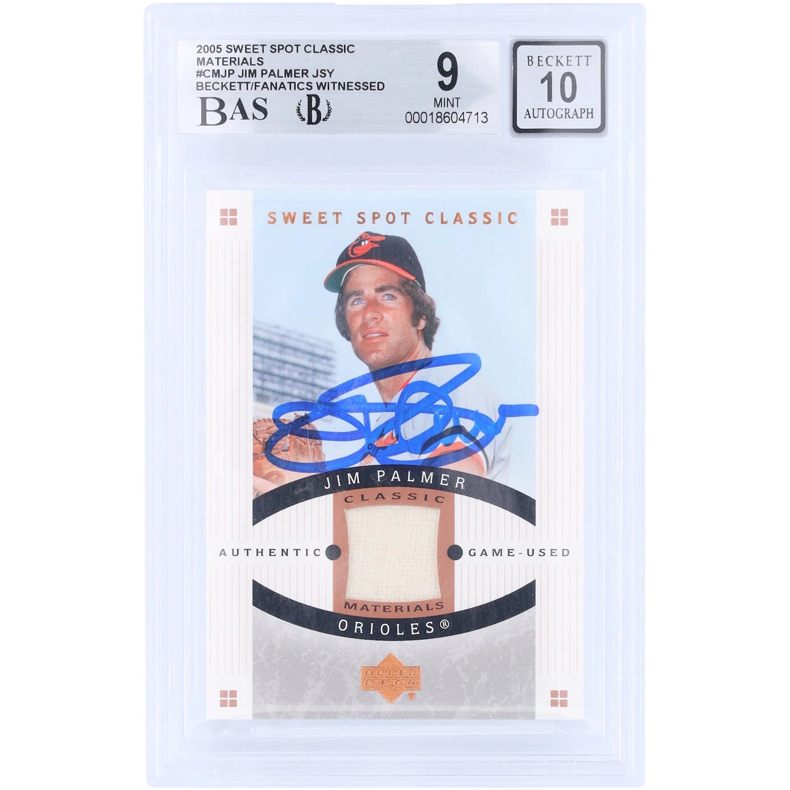 Jim Palmer Signed 2005 Upper Deck Sweet Spot Card | Beckett Graded 9