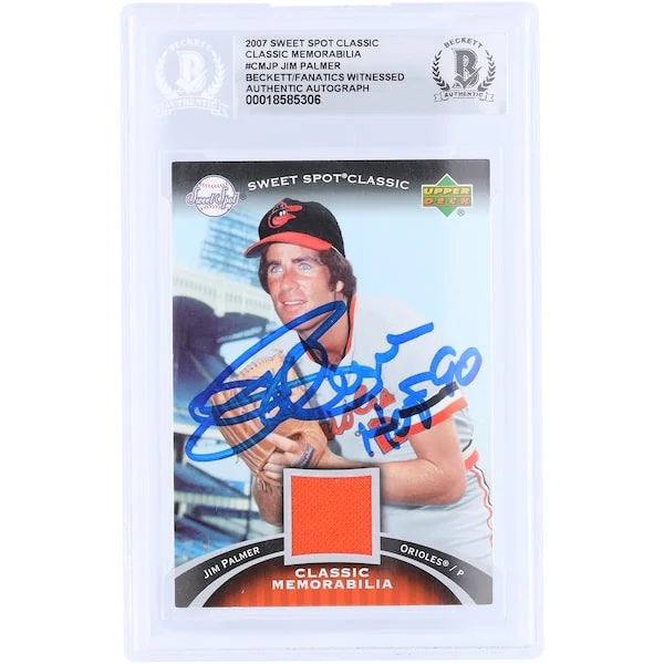 Jim Palmer Signed 2007 Upper Deck Sweet Spot Classic Card | HOF 90 Inscription