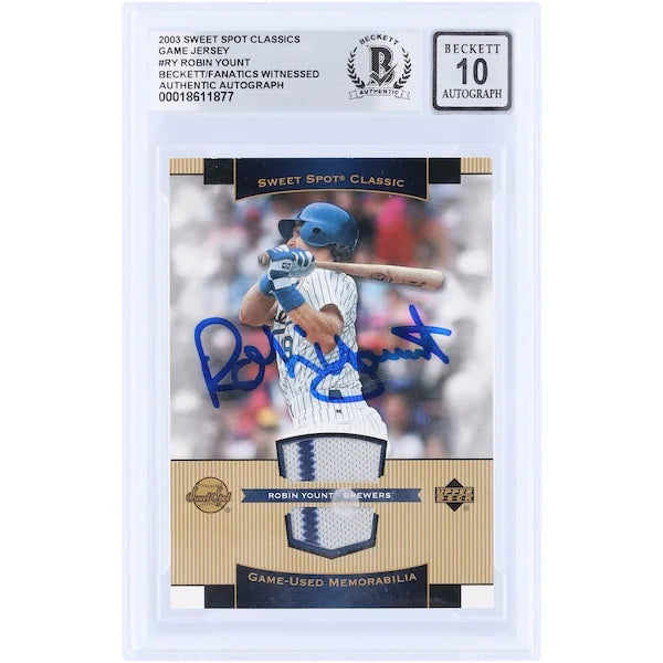 Robin Yount Signed 2003 Upper Deck Sweet Spot Classic Card | Beckett Graded 10