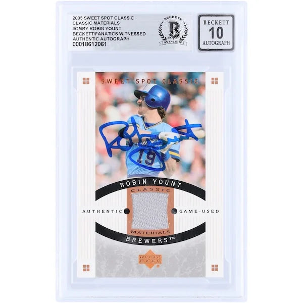 Robin Yount Signed 2005 Upper Deck Sweet Spot Classic Card | Graded 10
