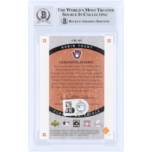 Robin Yount Signed 2005 Upper Deck Sweet Spot Classic Card | Graded 10