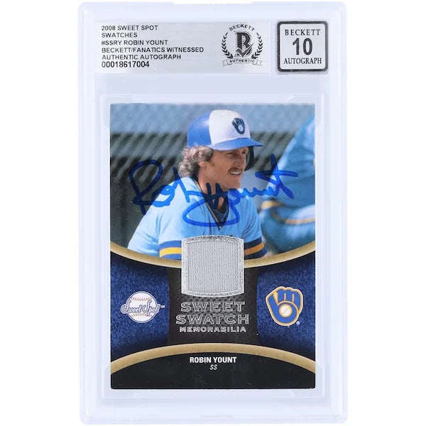 Robin Yount Signed 2008 Upper Deck Sweet Spot Relic Card | Beckett 10