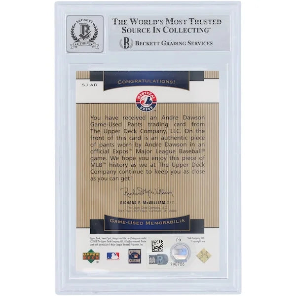 Andre Dawson Signed 2003 Upper Deck Sweet Spot Classic Card | Beckett Authenticated