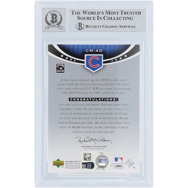 Andre Dawson Signed 2007 Upper Deck Sweet Spot Classic Card | Graded 10
