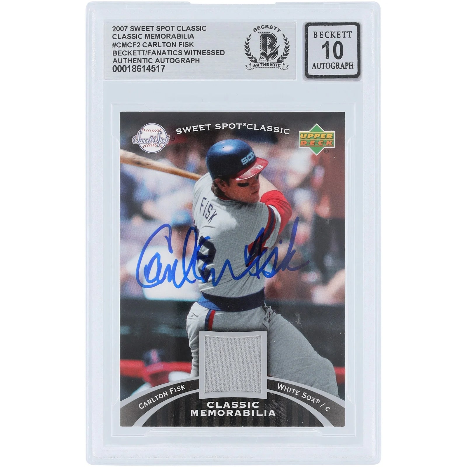 Carlton Fisk Signed 2007 Upper Deck Sweet Spot Classic Card | Graded 10