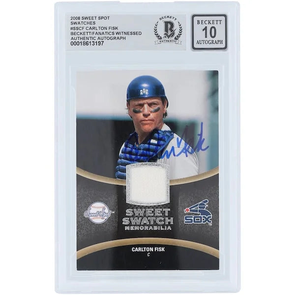 Carlton Fisk Signed 2008 Upper Deck Sweet Spot Card | Graded 10