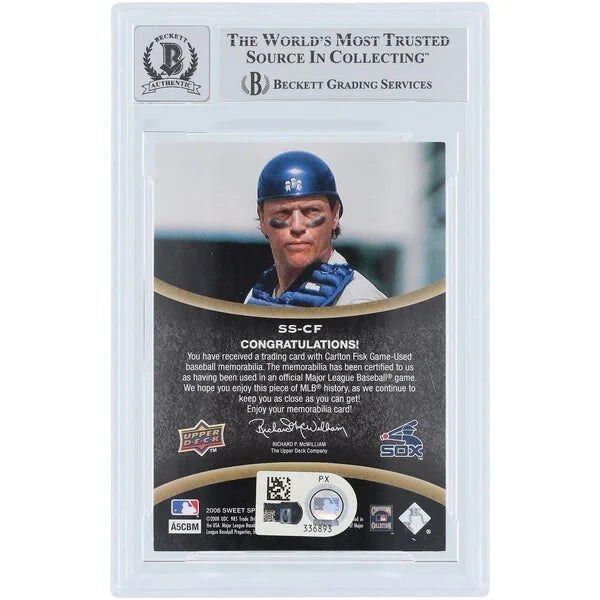 Carlton Fisk Signed 2008 Upper Deck Sweet Spot Card | Graded 10