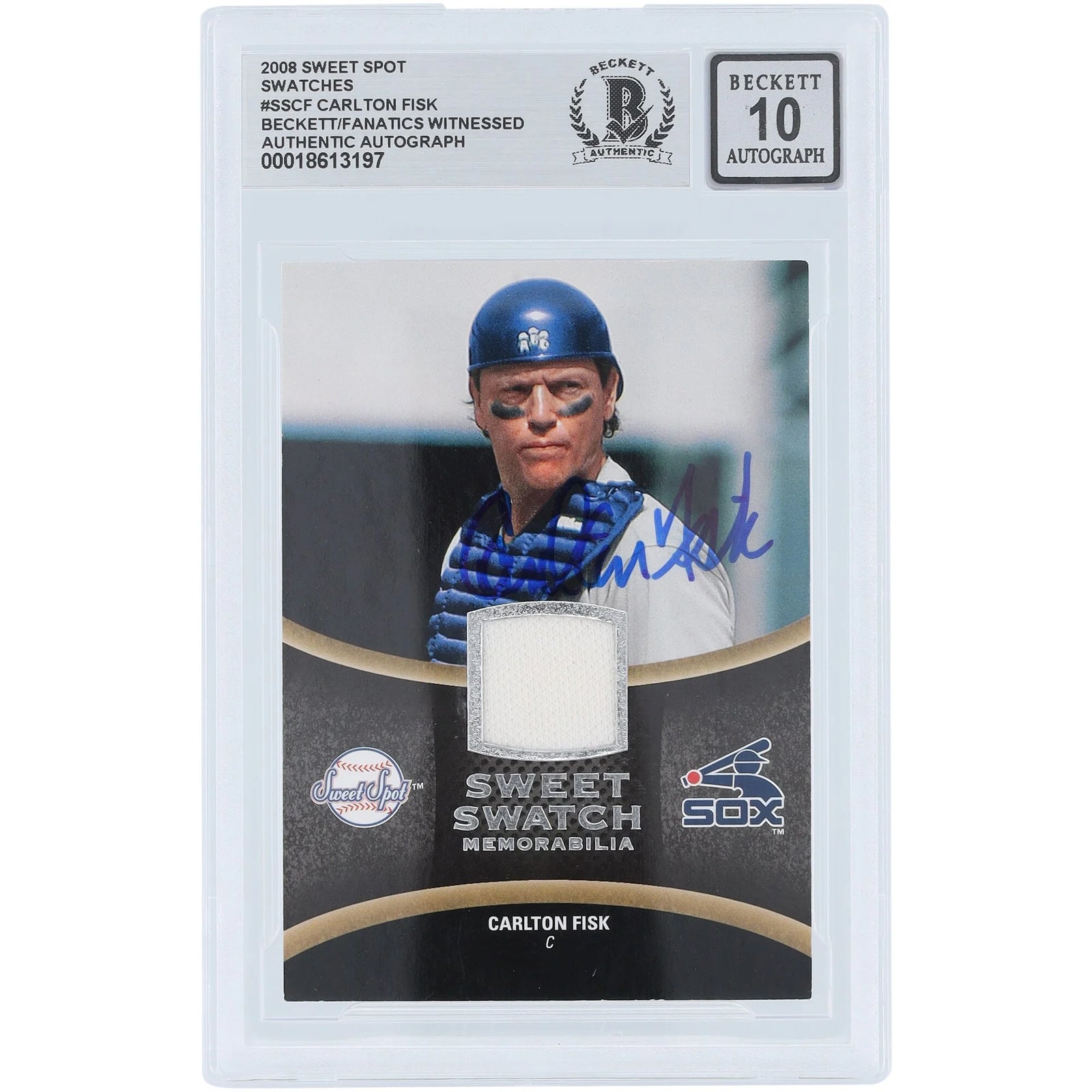 Carlton Fisk Signed 2008 Upper Deck Sweet Spot Card | Graded 10