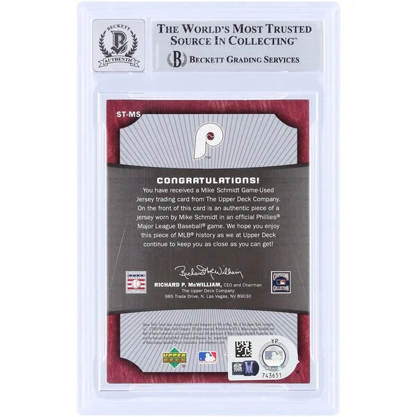 Mike Schmidt Signed 2005 Upper Deck Sweet Spot Card | Graded 10