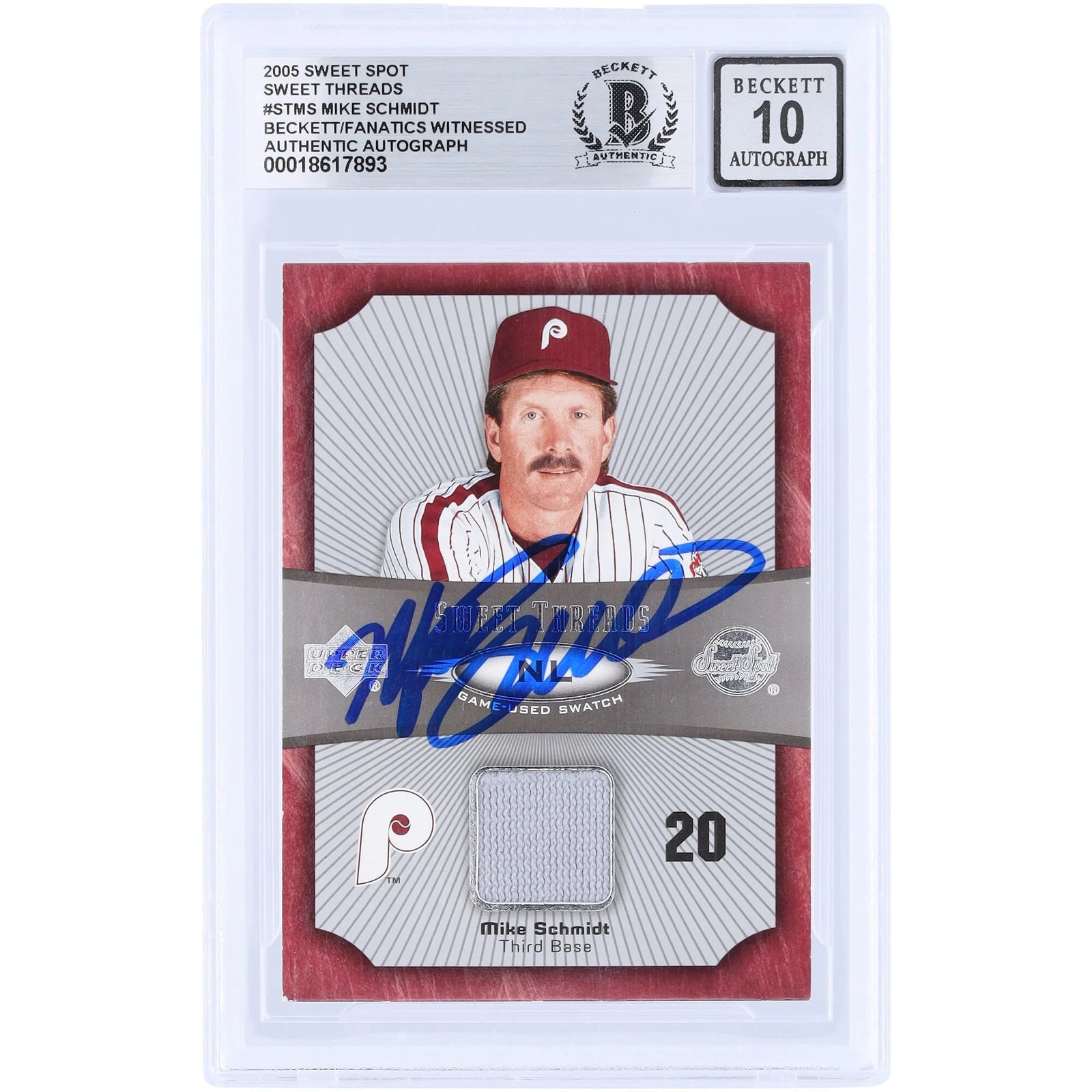 Mike Schmidt Signed 2005 Upper Deck Sweet Spot Card | Graded 10