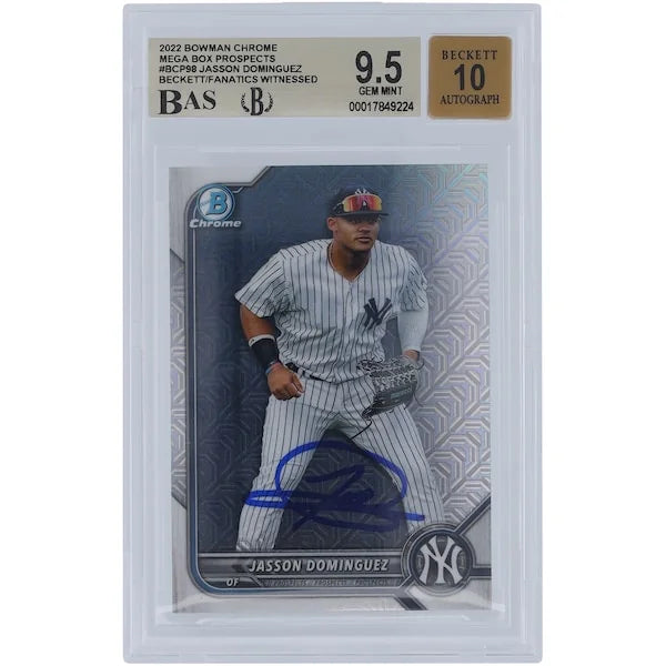 Jasson Dominguez Signed 2022 Bowman Chrome Card | BGS 9.5 Yankees