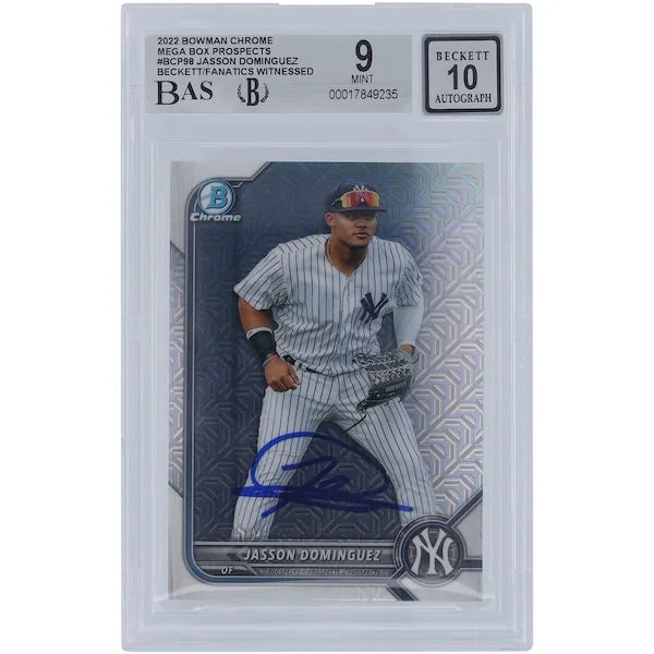 Jasson Dominguez Signed 2022 Bowman Chrome Card | Graded 9