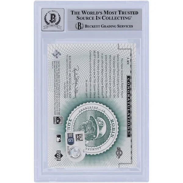 Robin Yount Signed 2002 Upper Deck Sweet Spot Jersey Relic Card | Beckett Graded 9