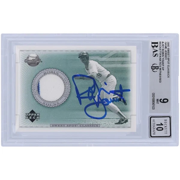 Robin Yount Signed 2002 Upper Deck Sweet Spot Jersey Relic Card | Beckett Graded 9