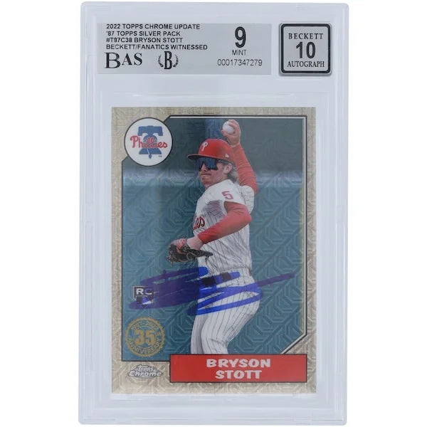 Bryson Stott Signed 2022 Topps Chrome Update '87 Topps Silver #T87C-38 | Beckett Authentic