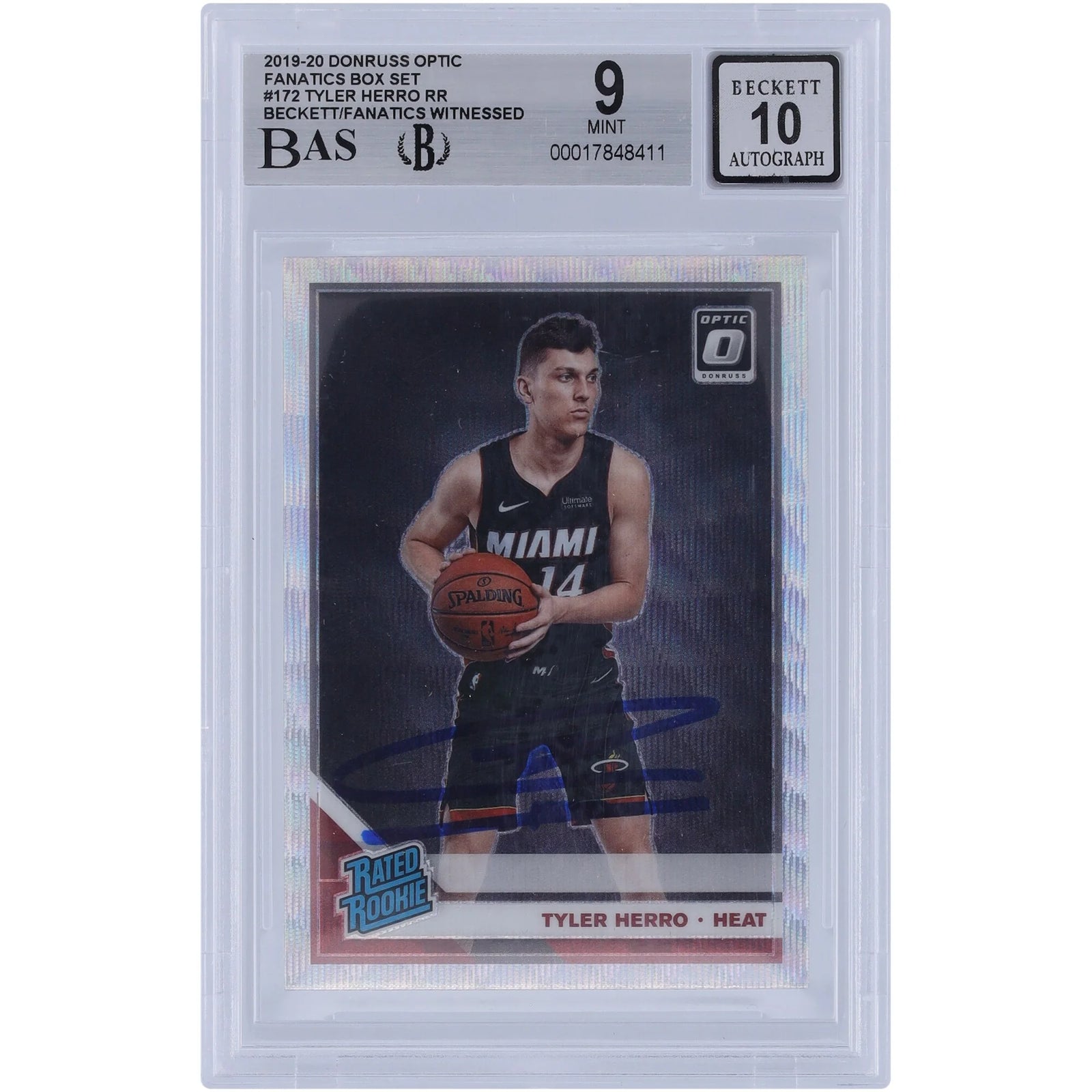 Tyler Herro Signed 2019-20 Panini Donruss Optic Rookie Card #172 | Heat
