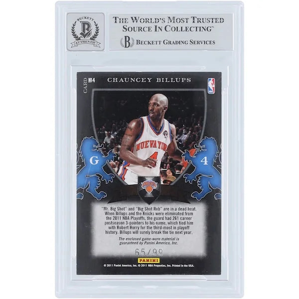 Chauncey Billups Signed 2010-11 Panini Elite #4 Card | Knicks Jersey Relic #/99