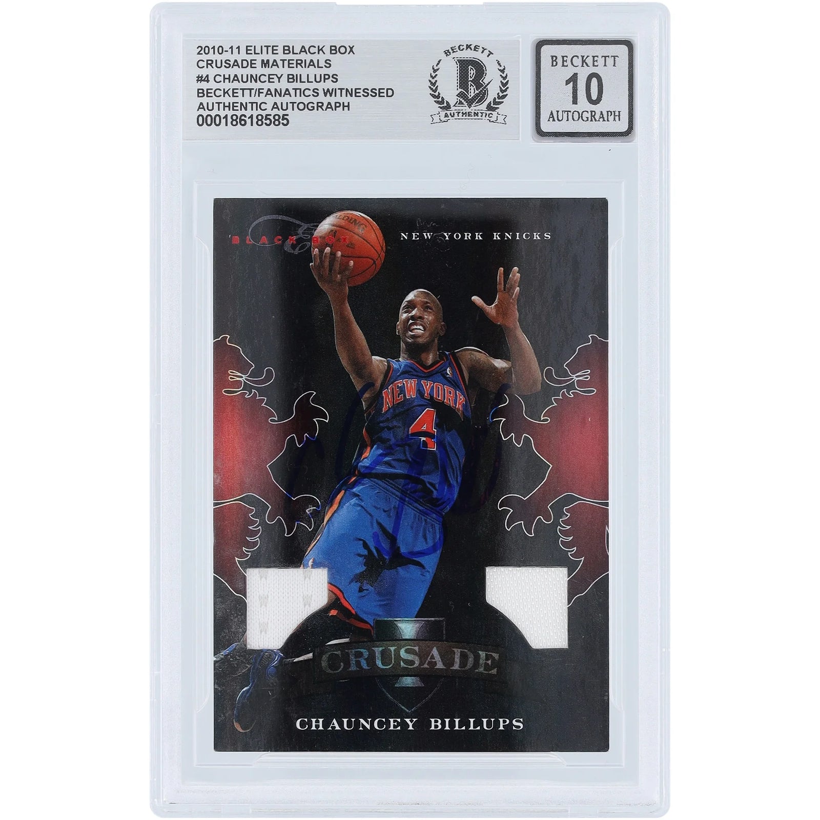 Chauncey Billups Signed 2010-11 Panini Elite #4 Card | Knicks Jersey Relic #/99