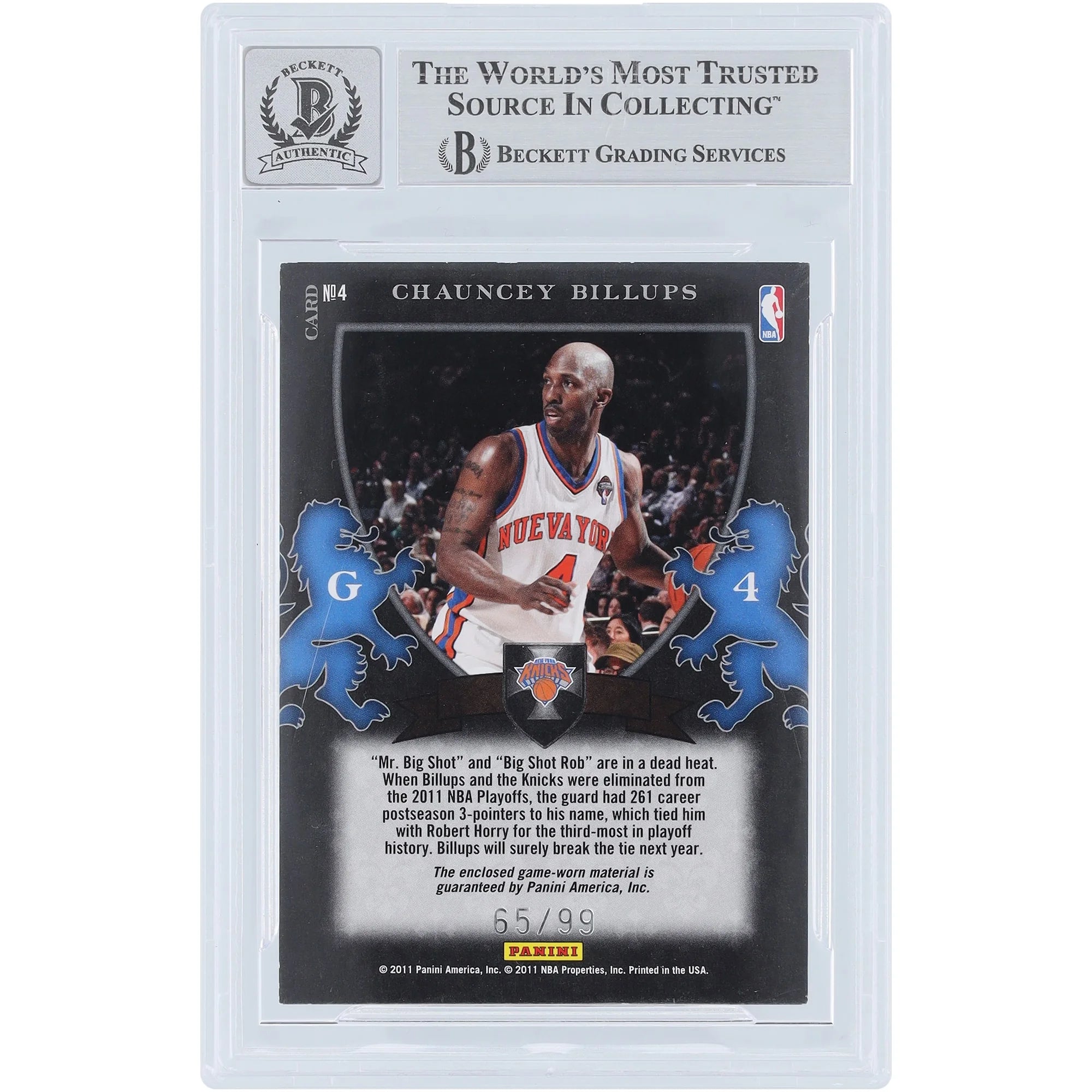Chauncey Billups Signed 2010-11 #4 Card | Graded 10 – The Ballers Bank