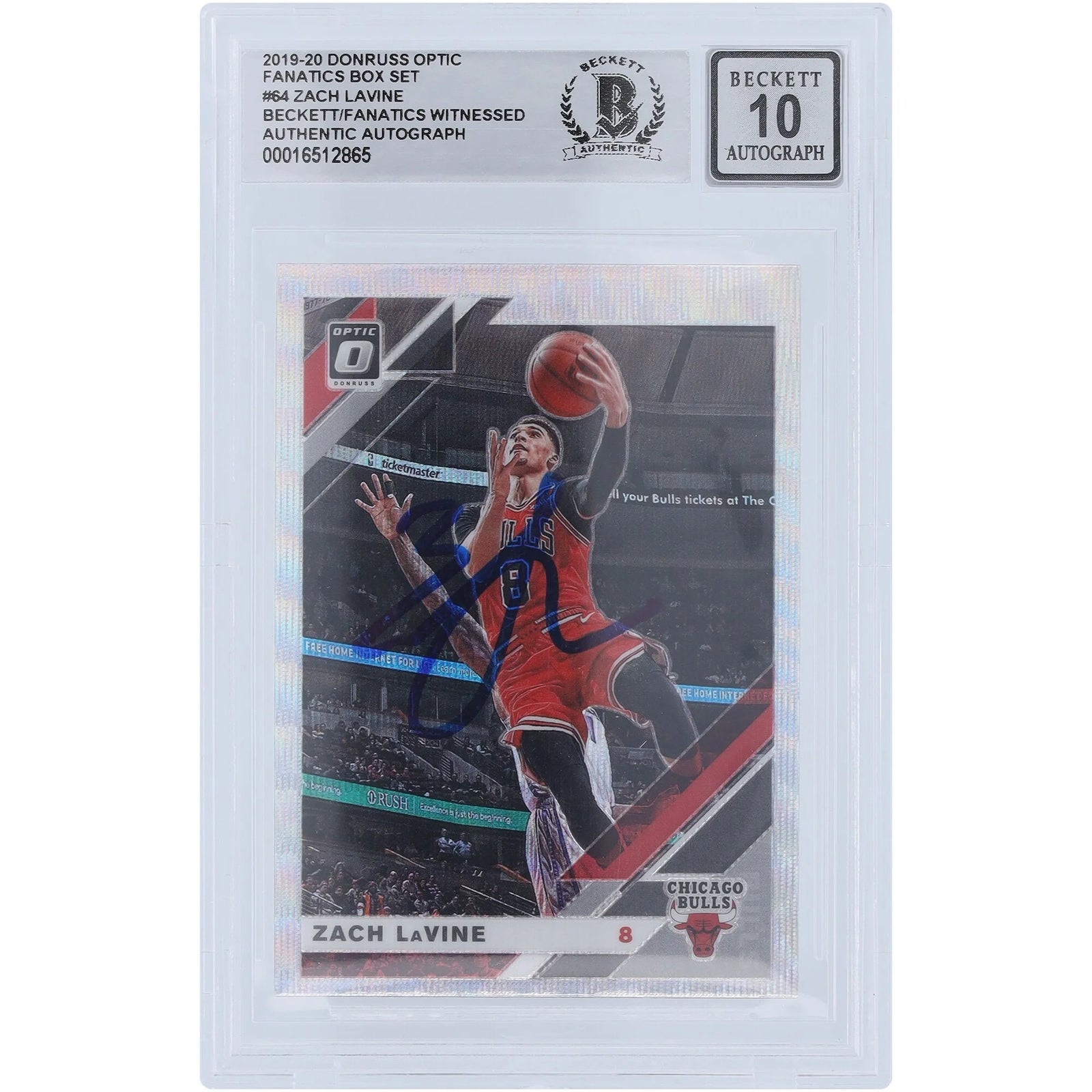 Zach LaVine Signed 2019-20 Panini Donruss Optic Card #64 | Beckett Authenticated