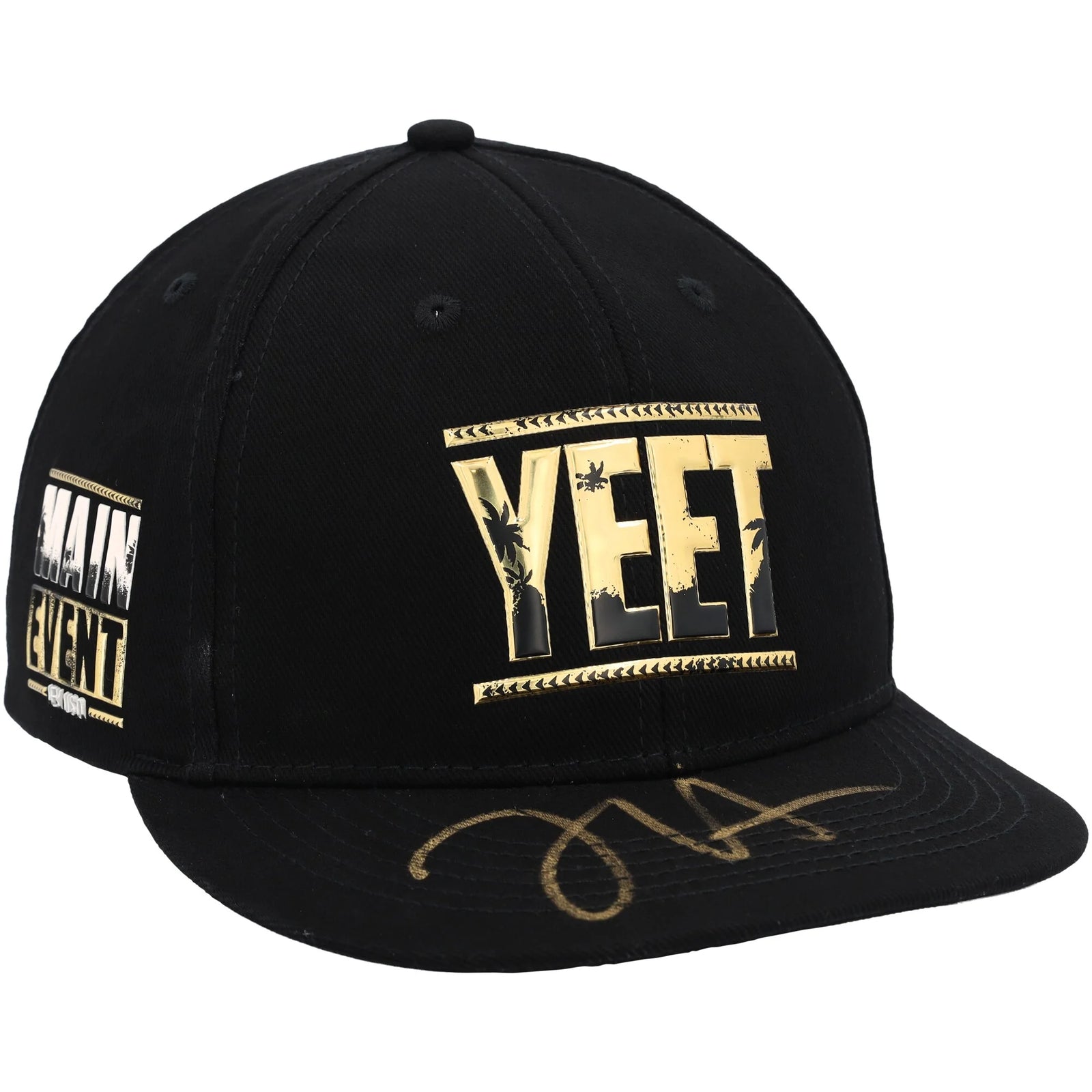 Jey Uso Signed Black & Gold YEET Snapback Cap | Authenticated