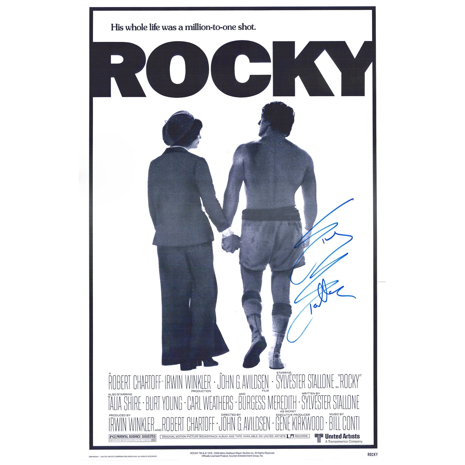 Sylvester Stallone Signed Rocky Movie Poster | 24 x 36