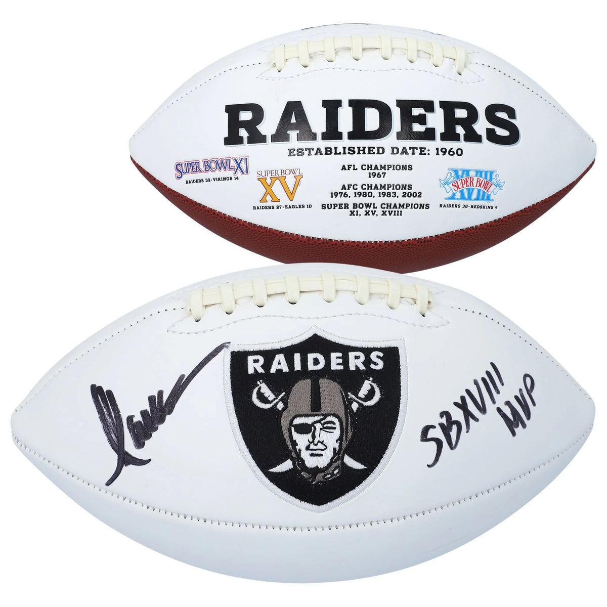 Marcus Allen Signed Oakland Raiders Football | SB XVIII MVP Inscription | WFTBLAL0031