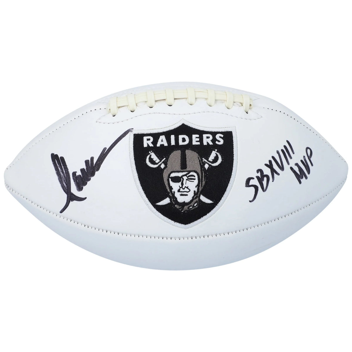 Marcus Allen Signed Oakland Raiders Football | SB XVIII MVP Inscription | WFTBLAL0031