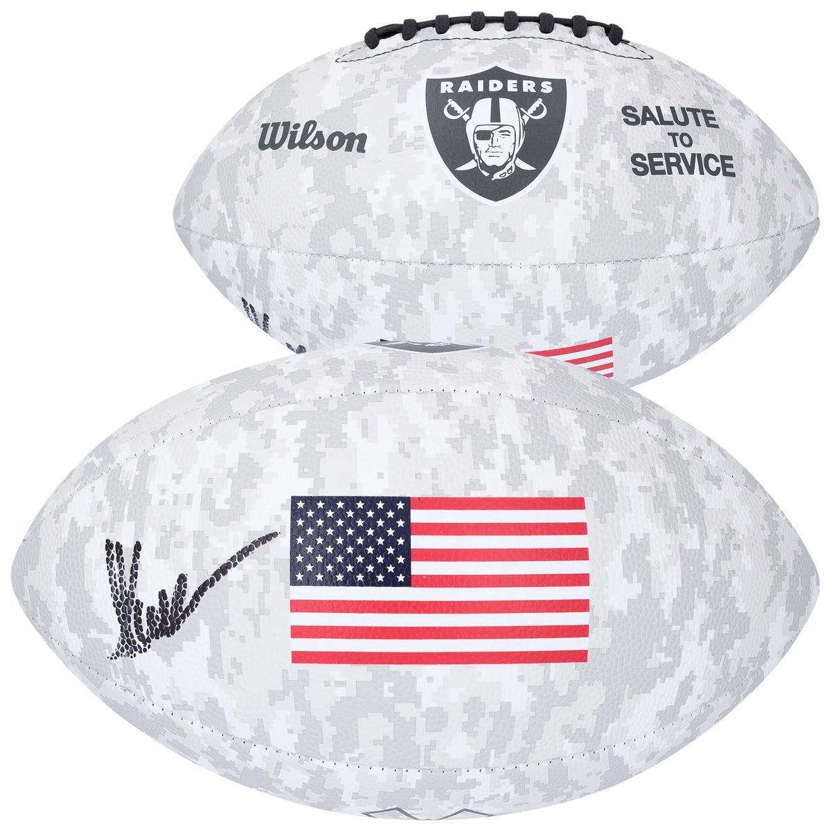 Marcus Allen Signed Raiders 2024 Salute To Service Football | Authenticated